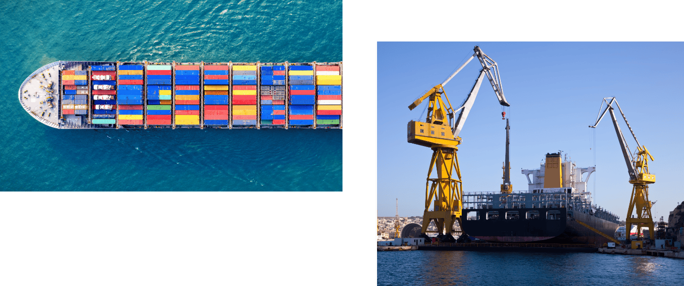 Image d’ambiance Euroports – chargement de conteneurs sur un navire au port – environnement maritime